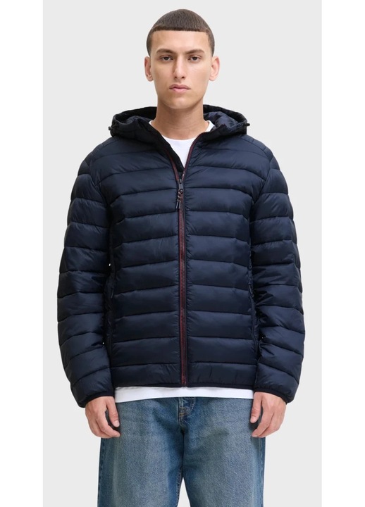 Jack & Jones Jacheta barbati cu gluga, Bradley 12280970, Regular fit, Bleumarin inchis