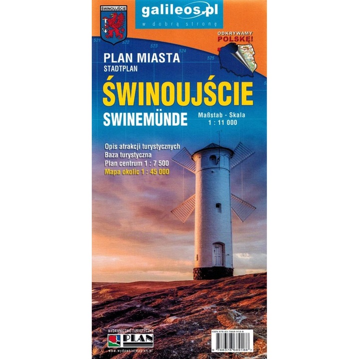 Świnoujście i Międzyzdroje. Mapa turystyczna / Plan miasta. Wyd. 2024. Galileos