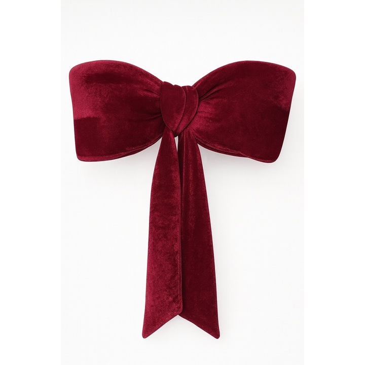 Funda decorativa din catifea, 50x30 cm, Rosu inchis