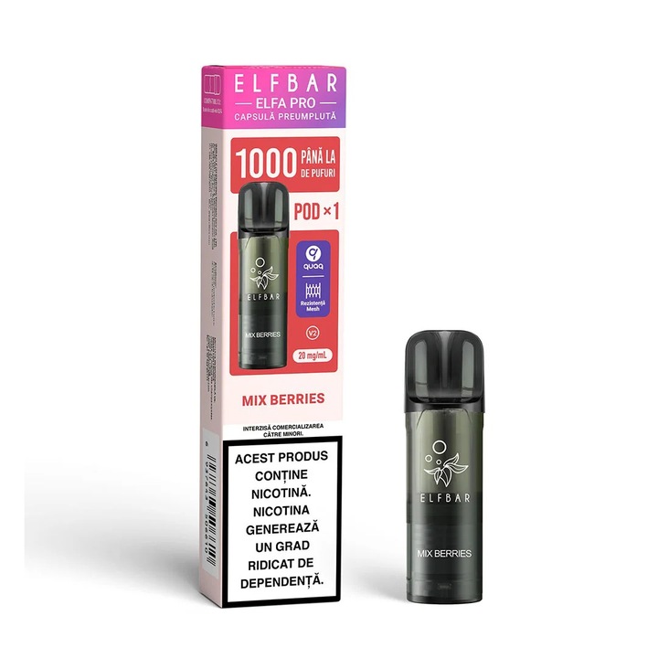 Cartus Elf Bar ELFA PRO V2, 1000 Pufuri, 20mg, Mix Berries