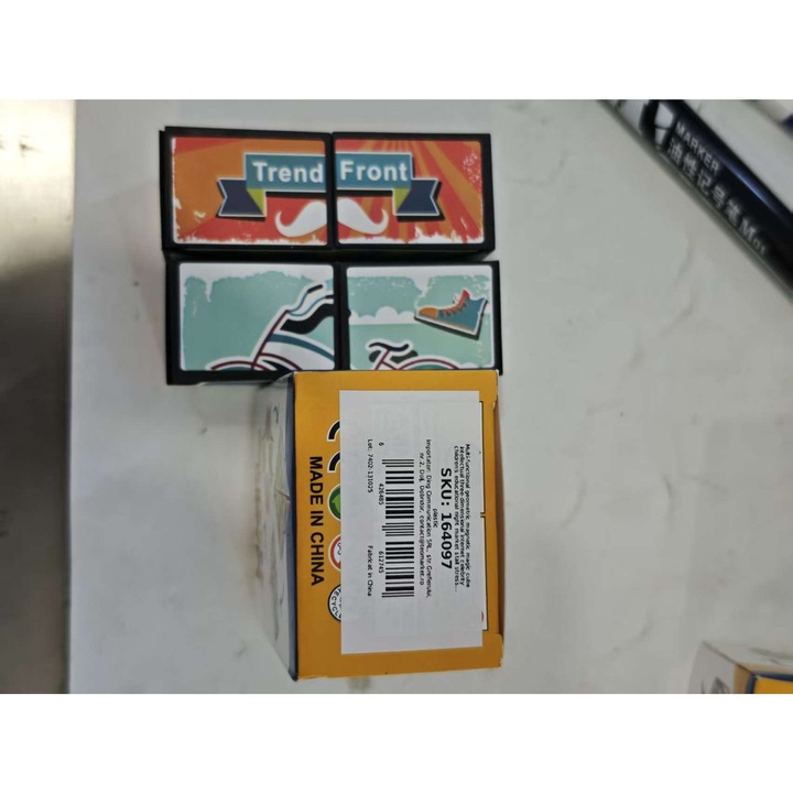 Jucarie Interactiva, OEM, Magic Cube, Puzzle, Diferite Forme, Anti-stress, 8 x 8 x 3 cm, Multicolor