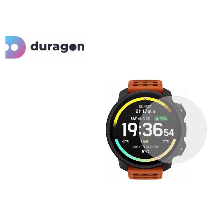Folie silicon Duragon, compatibila cu Suunto Vertical 2 protectie ecran, antisoc