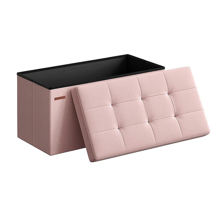 Taburet Pliabil Depozitare Dublu - 76x38x38cm / Roz