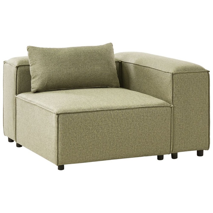 Coltar modular Beliani, verde deschis, 121x123cm, includes perna decorativa