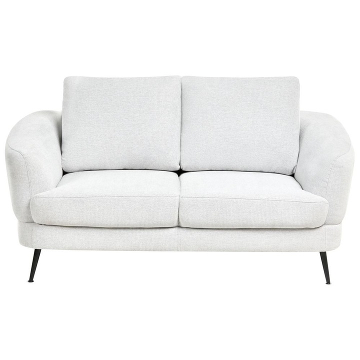 Canapea cu 2 locuri Beliani, alb-murdar, tapiterie poliester, dimensiuni 155x100cm