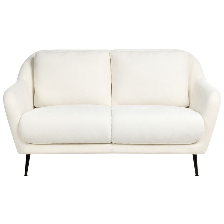 Canapea cu 2 locuri Beliani, Chenille Alb, 130x90cm, design modern