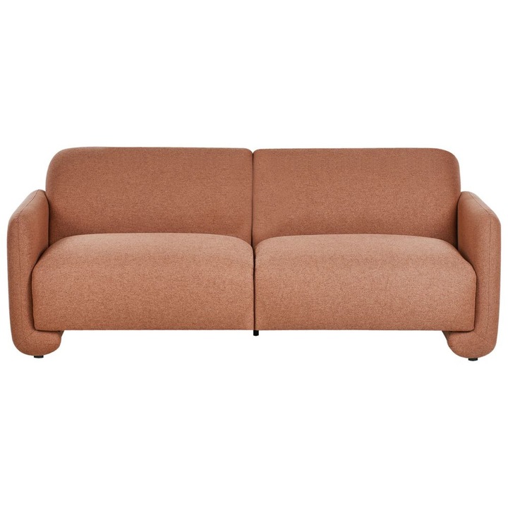 Canapea 3 locuri Beliani, maro auriu, stil retro, 202x82cm