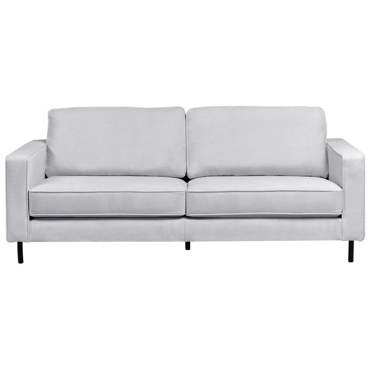 Canapea cu 3 locuri Beliani Gri deschis, stil minimalist, dimensiuni 204x91cm