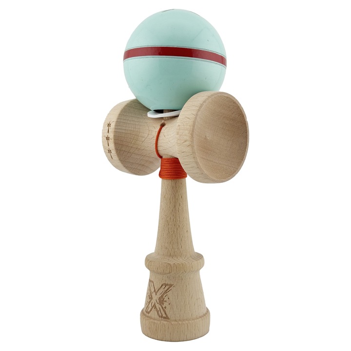 Kendama SUPER STYKY, Spider SILKEN, Big cup V3, Lemn, 18 cm, Rulment Metalic cu Ata 55 cm, Cupe Mari, Rulment, Balace Hole, Turcoaz