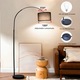 Lampa de podea, Wacorresi®, tesatura Lampa de podea, cu 3 temperaturi de culoare, lampa de podea retro pentru living, dormitor, curba, Negru