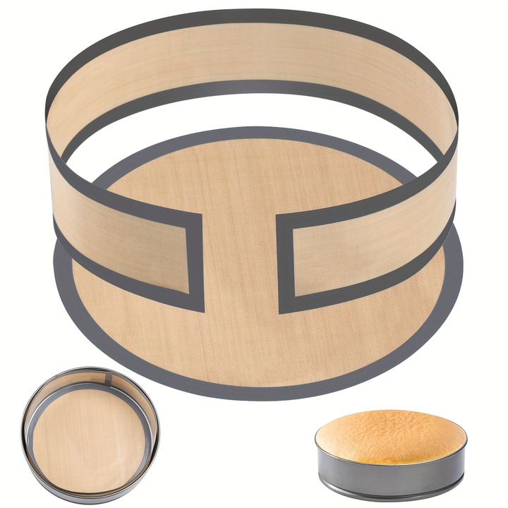 Covoras silicon, Tava copt forme tort, VALA® CAKE, reutilizabile, antiaderente, sigure pentru alimente, previn lipirea prajiturii pe fund si laterale, usor de curatat, tava pentru cheesecake, placinta, prajituri