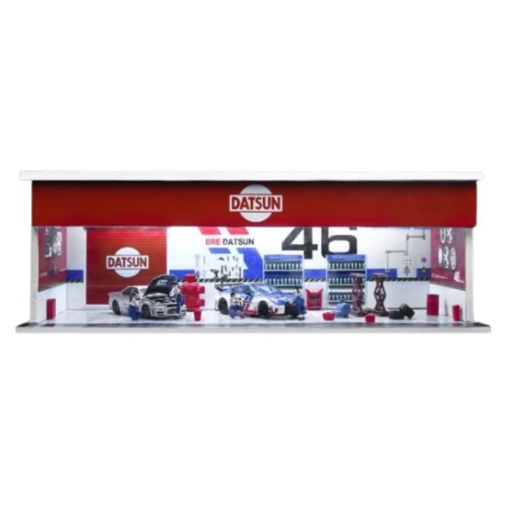 Diorama Parcare Garaj cu Lumini Datsun 1:64 Moreart MO914110