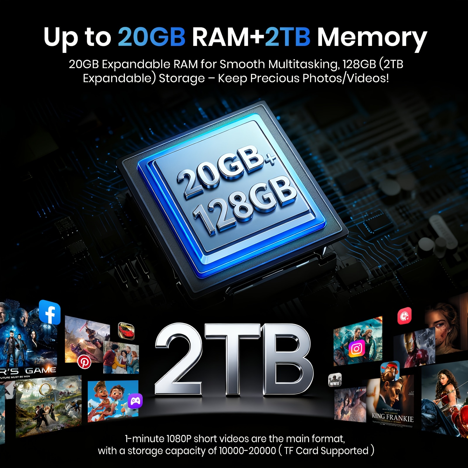 Telefon mobil FOSSiBOT F110 Pro, 6.745-inch, Baterie 10000mAh, 5G, Android 15, 50MP+8MP, Dual SIM, Face ID/GPS, NFC, 20GB RAM(8GB+12GB extensibil RAM)+128GB ROM, Rezistent la praf/Impermeabil/Rezistent la caderi, Pentru camping, calatorii, Negru