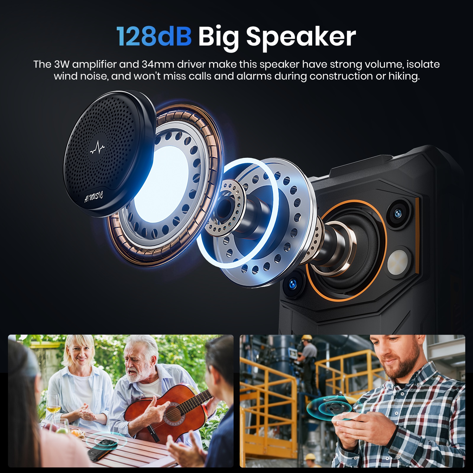 Telefon mobil FOSSiBOT F110 Pro, 6.745-inch, Baterie 10000mAh, 5G, Android 15, 50MP+8MP, Dual SIM, Face ID/GPS, NFC, 20GB RAM(8GB+12GB extensibil RAM)+128GB ROM, Rezistent la praf/Impermeabil/Rezistent la caderi, Pentru camping, calatorii, Negru