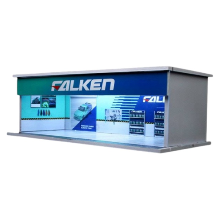 Diorama Parcare Garaj cu Lumini Falken 1:64 Moreart MO914102