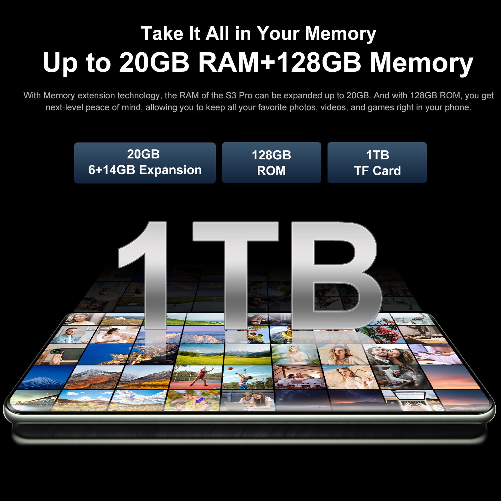 Telefon mobil FOSSiBOT S3 Pro, 6.67 inch Ecran curbat AMOLED si ecran secundar rotund de 1.09 inch, Baterie 5000mAh, 4G, Android 14, 20GB RAM(6GB+14GB extensibil RAM)+128GB ROM, Pentru camping, calatorii, Negru
