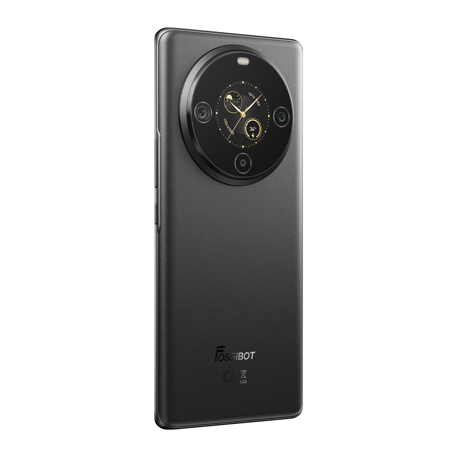 Telefon mobil FOSSiBOT S3 Pro, 6.67 inch Ecran curbat AMOLED si ecran secundar rotund de 1.09 inch, Baterie 5000mAh, 4G, Android 14, 20GB RAM(6GB+14GB extensibil RAM)+128GB ROM, Pentru camping, calatorii, Negru