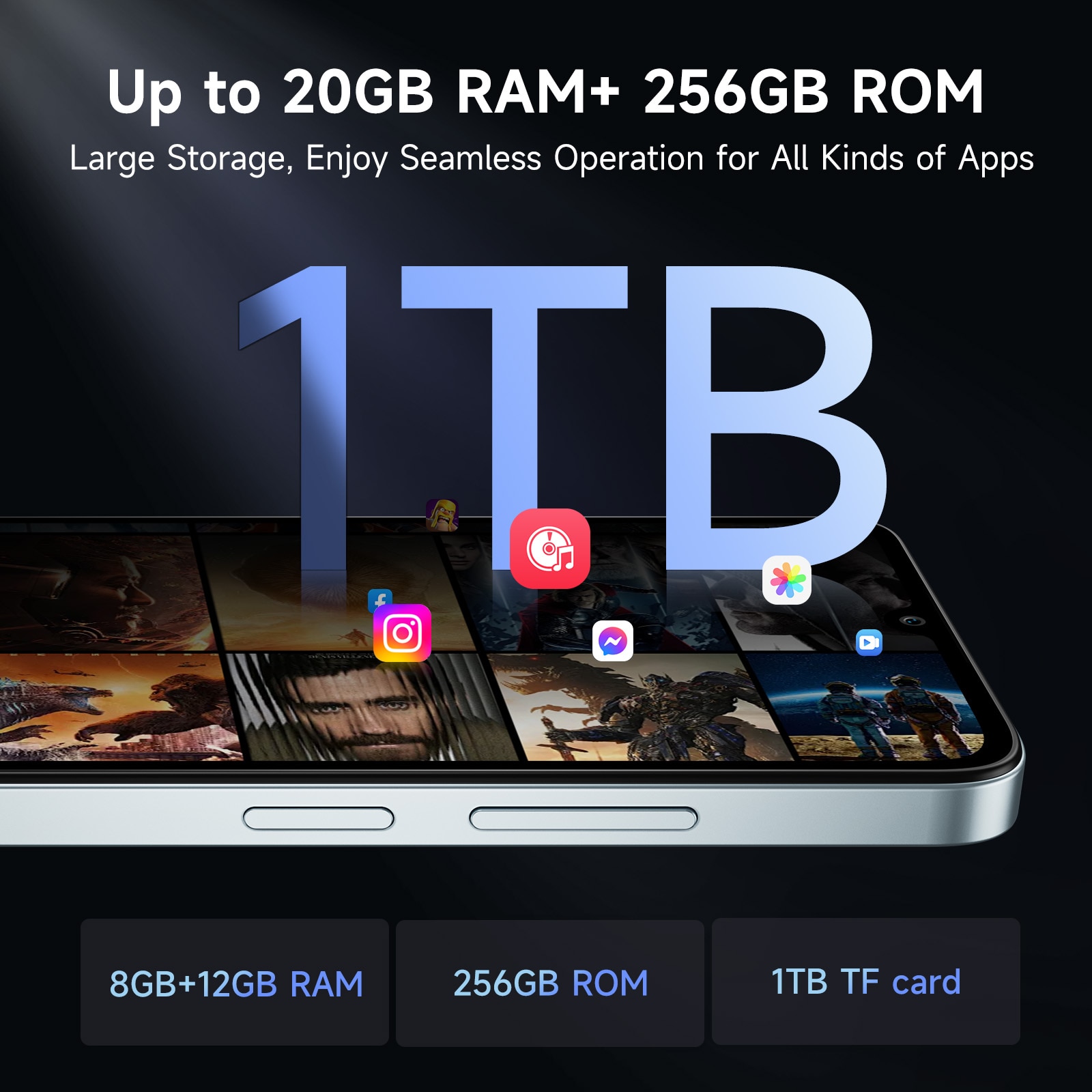 Telefon mobil FOSSiBOT S2, 6.72" FHD, Baterie 5000mAh, 50MP+16MP, Octa-core, 20GB RAM(8GB+12GB extensibil RAM)+256GB ROM, Dual SIM, Face ID/GPS, NFC, Pentru camping, calatorii, Gri