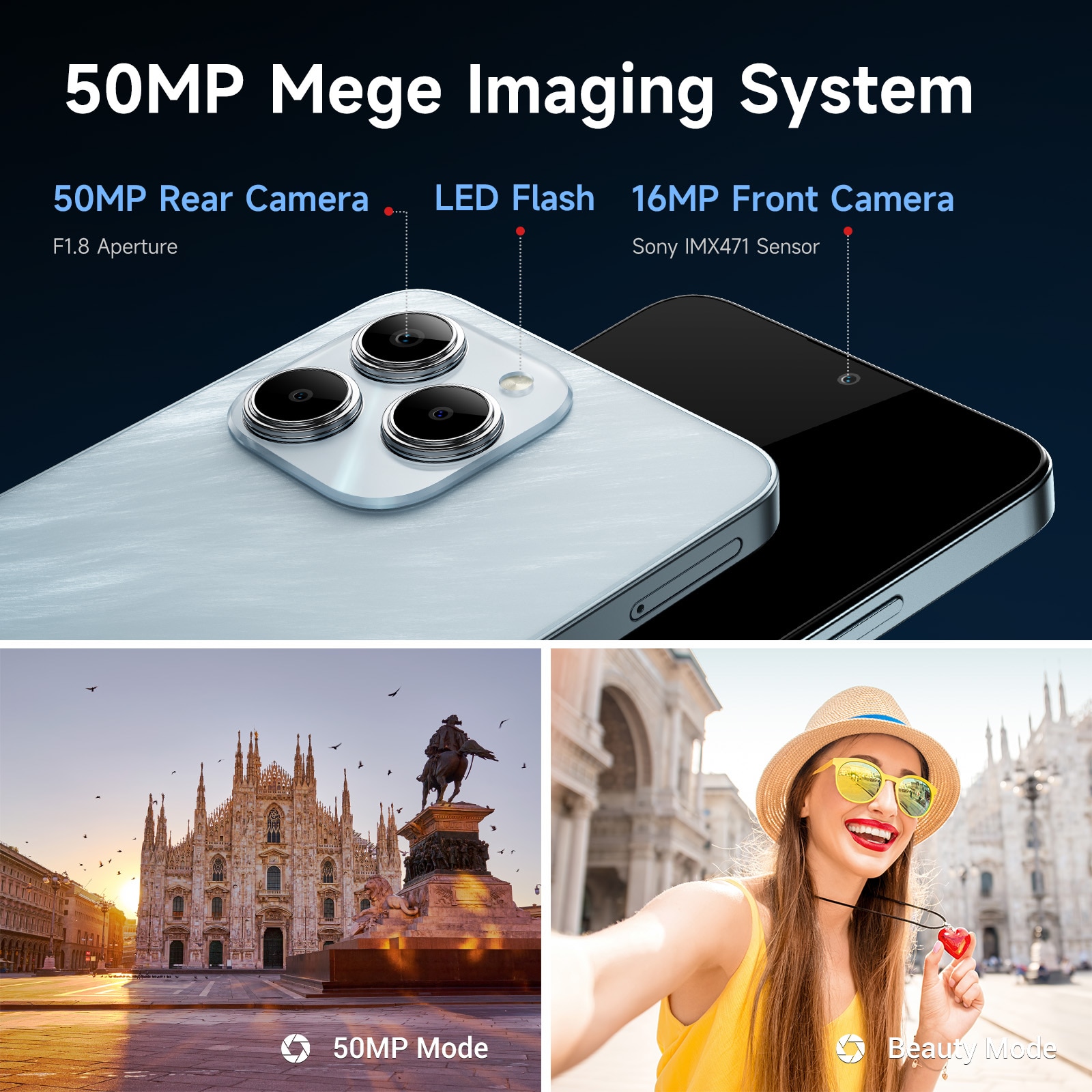 Telefon mobil FOSSiBOT S2, 6.72" FHD, Baterie 5000mAh, 50MP+16MP, Octa-core, 20GB RAM(8GB+12GB extensibil RAM)+256GB ROM, Dual SIM, Face ID/GPS, NFC, Pentru camping, calatorii, Gri