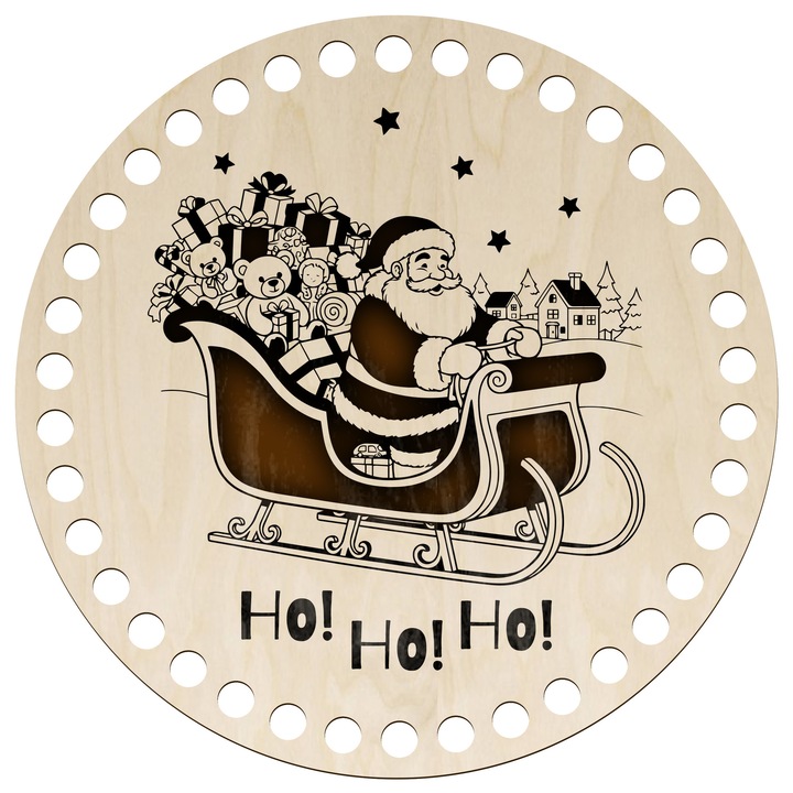 Horgolás alap, SMX Design, 20 cm, rétegelt lemezből, ünnepi mintával, 27 szem