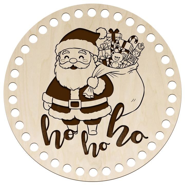 Fahorgolás alap, SMX Design, kerek, 20x20cm, ünnepi minta, 27 lyuk