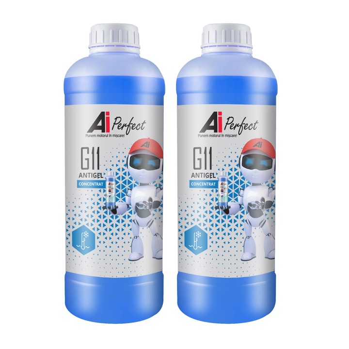 Pachet 2 litri Antigel Concentrat AiPerfect G11 Silicat (VW TL 774-C, Culoare Albastru)