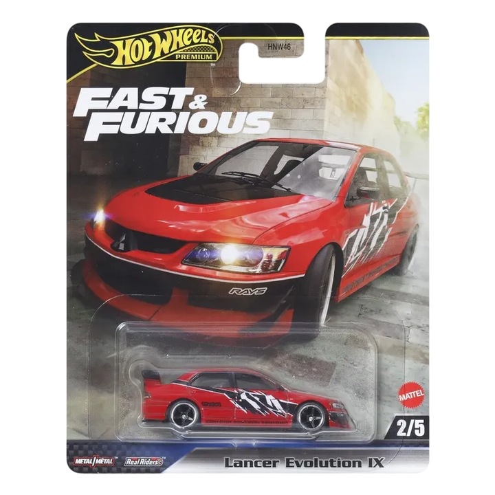 Masinuta Metalica Hot Wheels Premium Lancer Evolution IX Rosu Fast And Furious