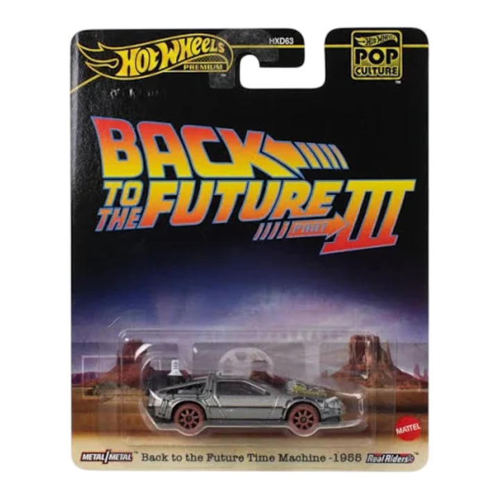 Masinuta Metalica Hot Wheels Premium Back to the future time machine 1955 1:64