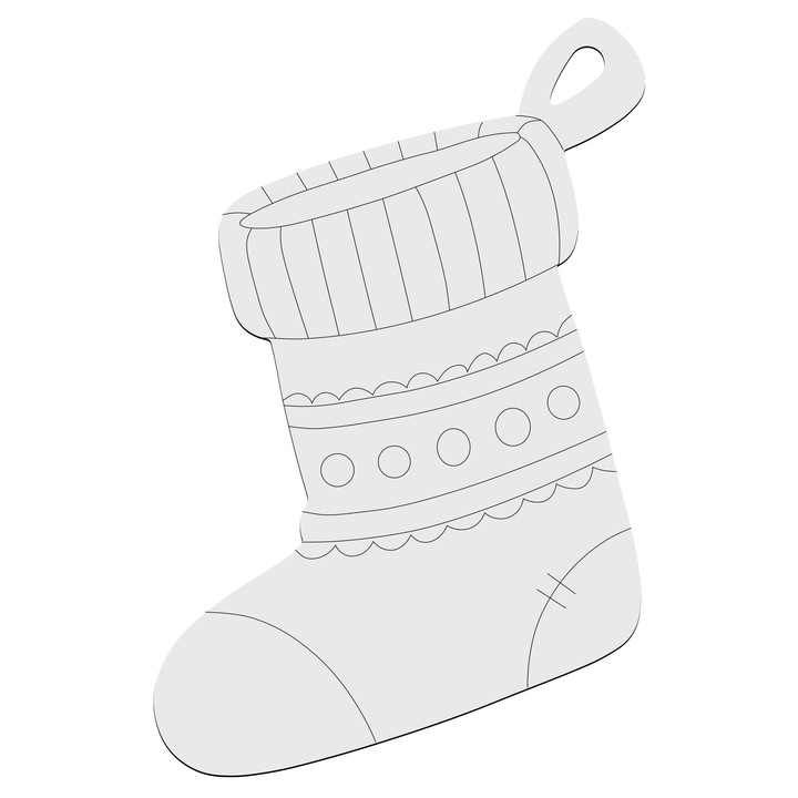 Glob decorativ alb pentru Craciun, SMX, forma de ciorap, 10cm