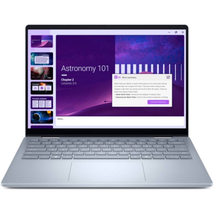 Laptop Dell 14 Plus DB14250 Procesor Intel® Core™ Ultra 7 258V 12M Cache, up to 4.8 GHz 14" WQXGA, 32GB, 1TB SSD, Intel Arc 140V Graphics, Windows 11 Pro, Albastru