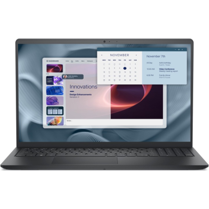 Laptop Dell Pro 15 Essential, 15.6" Full HD, Intel® Core™ 3 100U pana la 4.7 GHz, 8 GB RAM DDR5 4400, 512 GB SSD, Intel® UHD Graphics, Ubuntu Linux, Carbon Black 512 GB