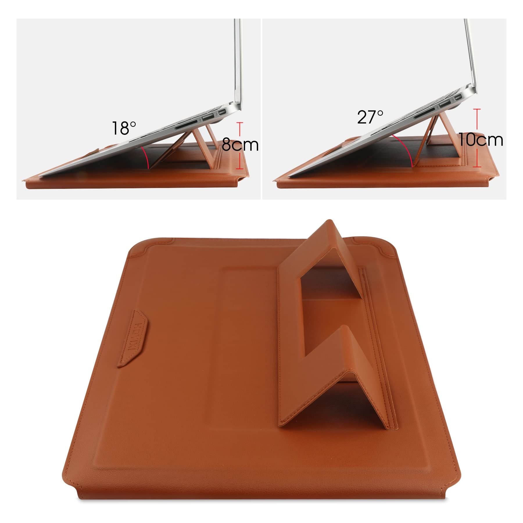 Husa laptop 13.3-14 inch cu suport reglabil maro impermeabila
