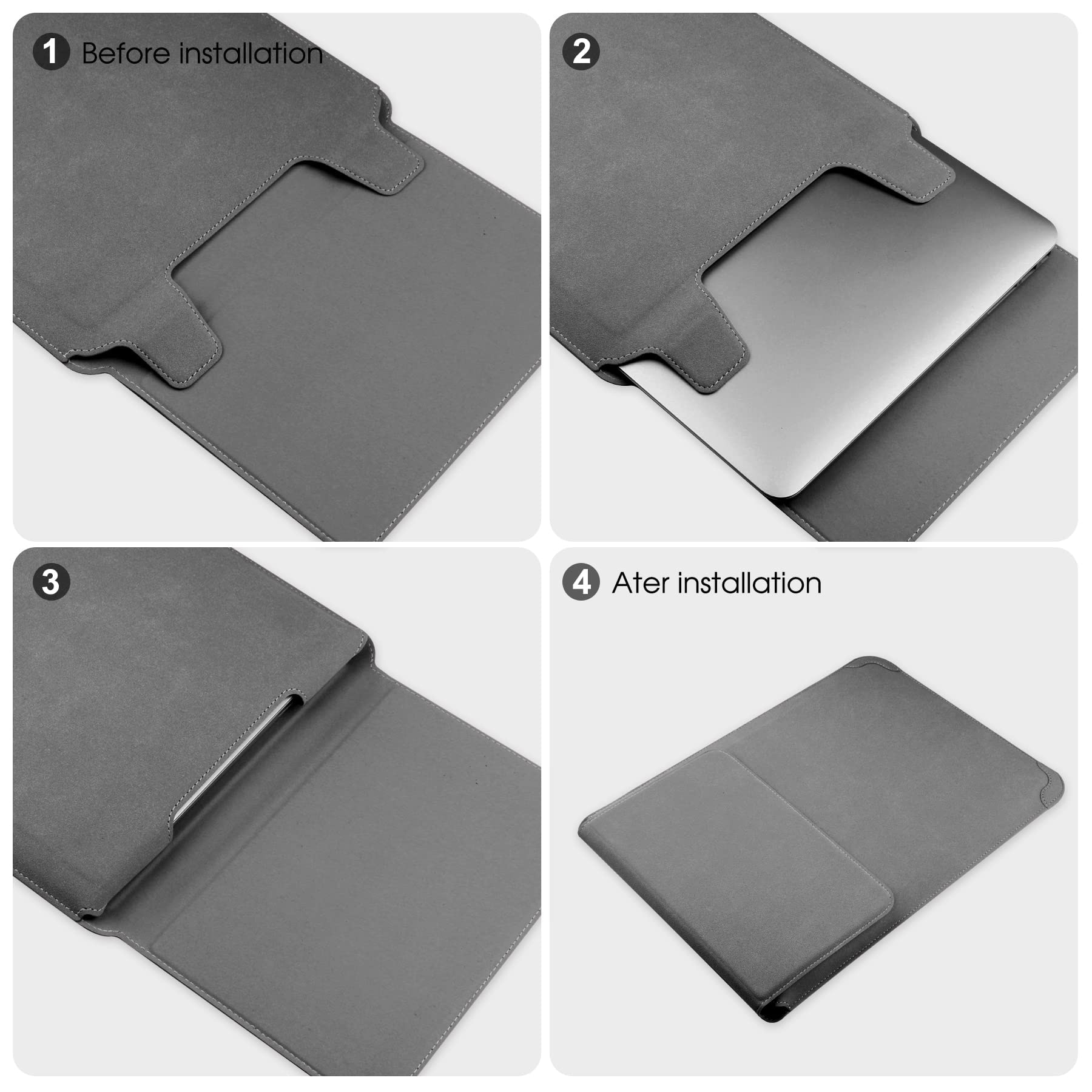 Husa laptop 13.3-14 inch, suport reglabil, mouse pad integrat, impermeabil, gri