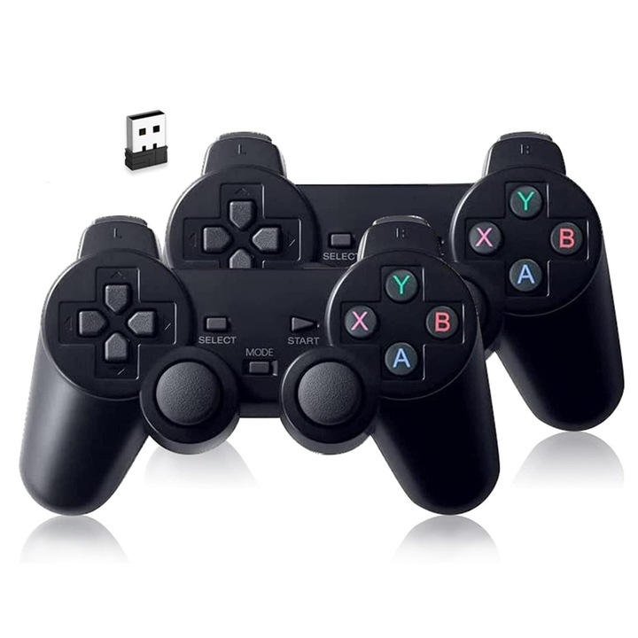 Controller wireless 3 in 1 pentru gaming, suport USB A si USB C, compatibil PC, Android, TV Box, Tesla, 2.4G, ergonomic, 2 Set