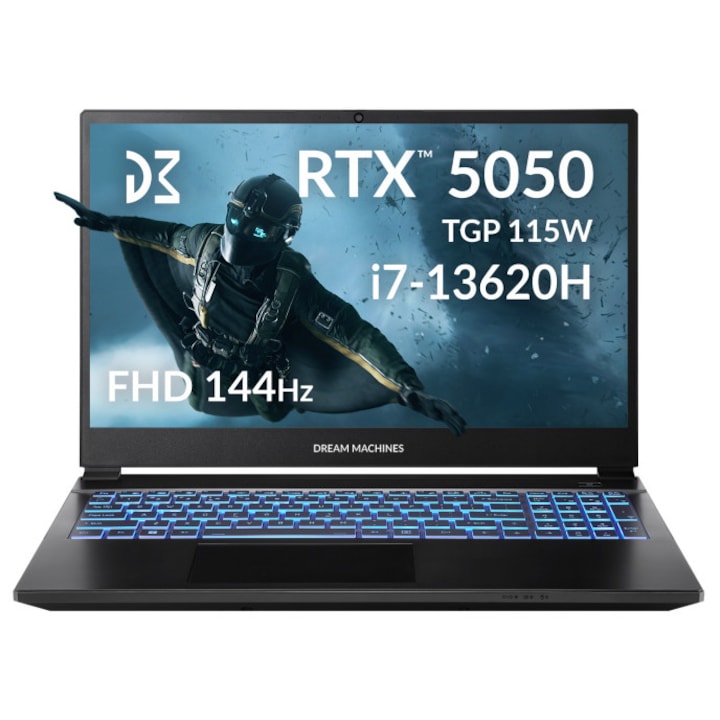 Laptop DreamMachines, i7-13620H, Nvidia RTX5050, 15.6", 8 GB