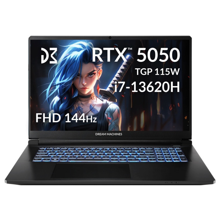 Laptop DreamMachines, i7-13620H, Nvidia RTX5050, 17.3", FHD, 144Hz