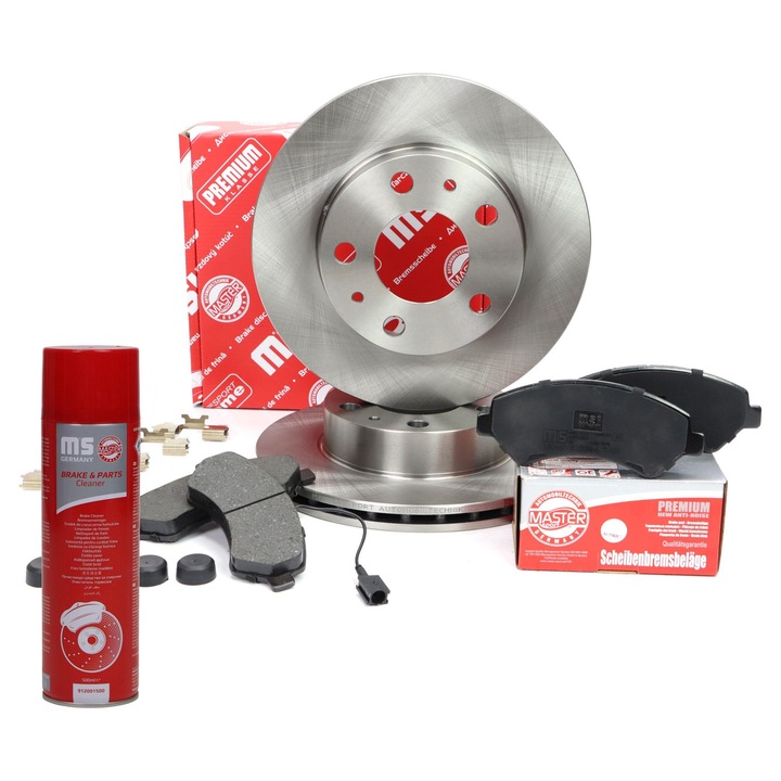 Master Sport Germany féktárcsa és fékbetét készlet, Brembo rendszer, szellőztetett, 300x65, 5 lyuk, 4 csavar