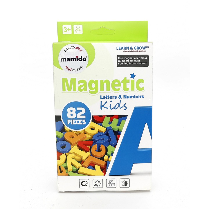 Mamido Színes mágneses betűk és számok, 82 darabos, 3,8 cm MT1527