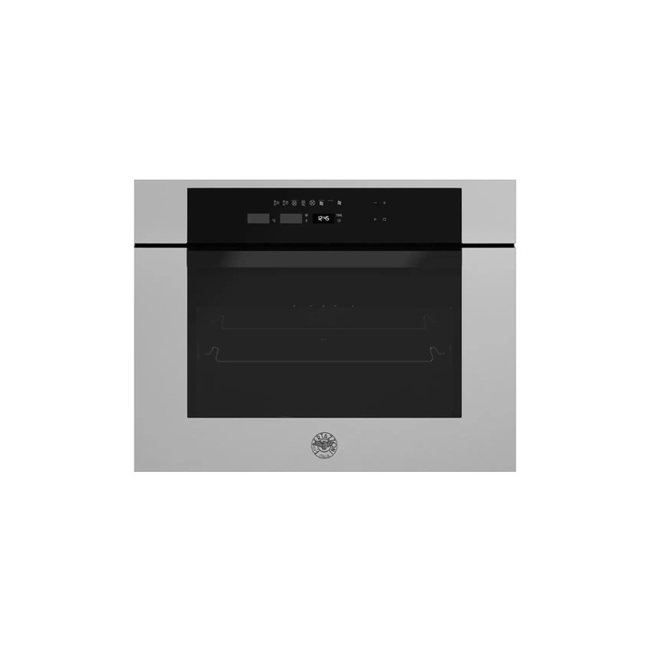 Cuptor cu microunde Combi 2in1 Bertazzoni, 38 litri, colectie Modern, clasa A, 7 functii, 5 trepte putere, functie grill, convectie, 2 rafturi cuptor, functie Booster de gatire rapida, panou control mecanic si tactil, ecran LCD, 3400 W, inox