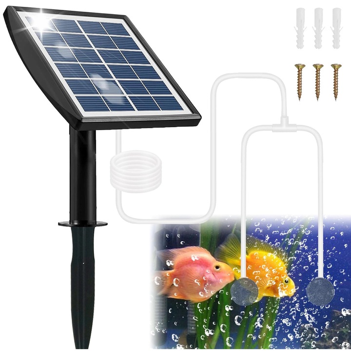 Слънчева водна помпа 6V 2W, потопяема слънчева водна помпа, YOUKUKE, 2200 mAh батерия, с 2,5 м кислороден маркуч, за градина, езерце, басейн, чешма за птици