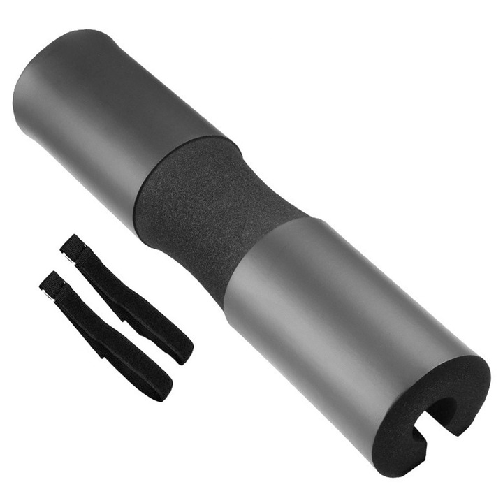 Защита за щанга за клякания, asskanaer, Протектор за щанга, Възглавници за щанга, Противоплъзгаща, Удебелен дизайн, За хип тръстове и мъртва тяга, Опора за рамене, С 2 каишки, Лек и преносим, Мека NBR пяна, 43*9*9см, Черен