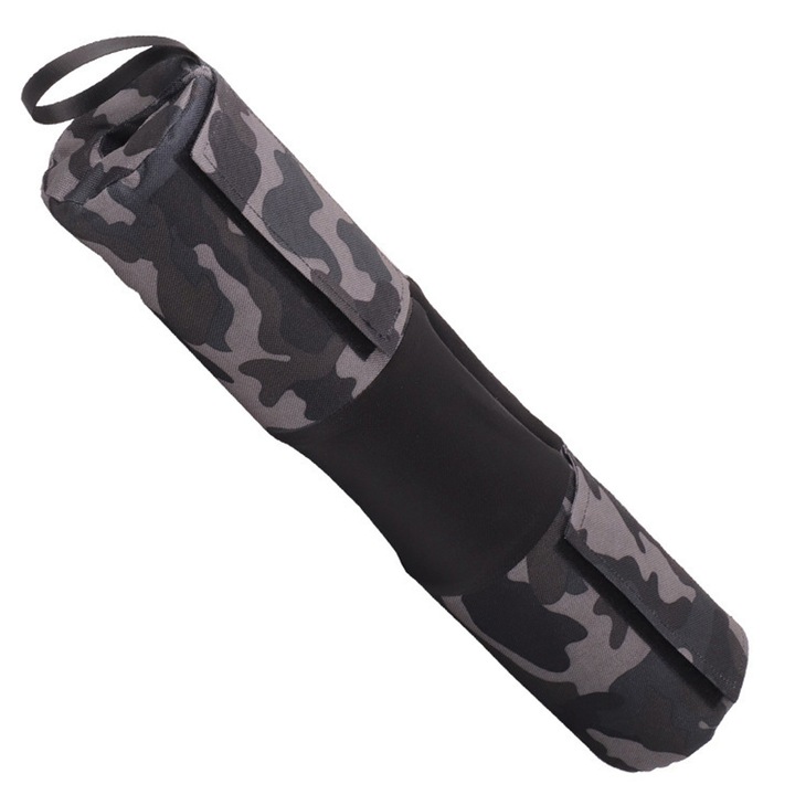 Protectie bara genuflexiuni, asskanaer, Barbell protector, Perne haltere, Anti-derapant, Cu Inchidere Velcro, Design ingrosat, Pentru Antrenament de Forta, Fitness si Culturism, Usor si portabil, Spuma Moale NBR, Panza Oxford, 44*10*10cm, Camuflaj