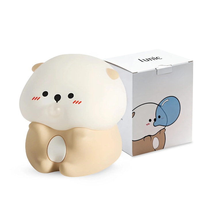 Lampa de veghe portabila Vidra, Silicon moale, Lumina ambientala, 3 moduri de iluminare, Autonomie 6 ore, Temporizator veghe