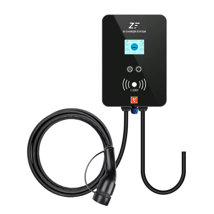 Statie de incarcare perete/stalp, 380V, Tuya, 11KW cu limitator de putere 8-10-13-16A TYPE 2