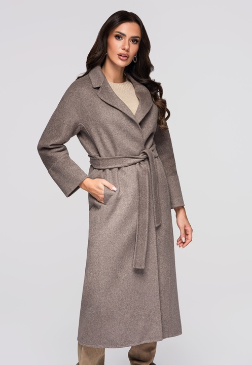 Palton lung elegant LARICA OW-COLC-0109, Bej