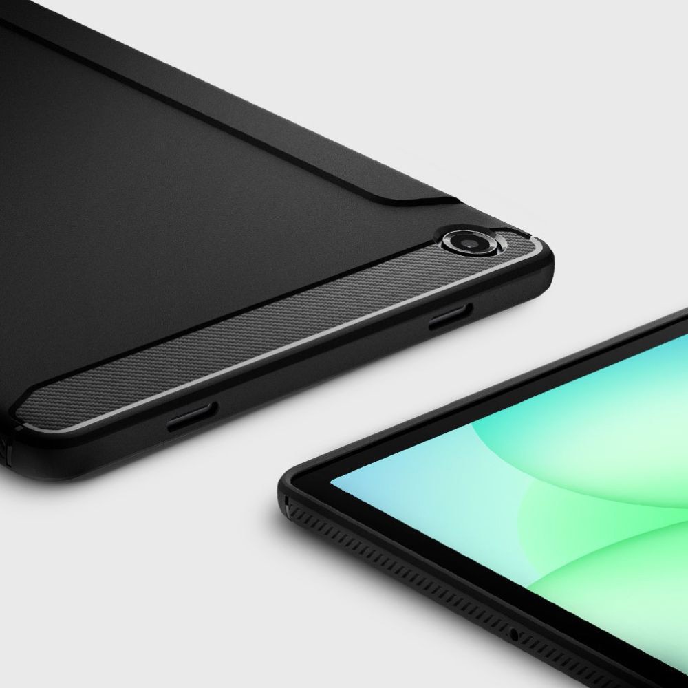 Husa Spigen Rugged Armor pentru tabletă Samsung Galaxy Tab A11 Plus, neagră mată