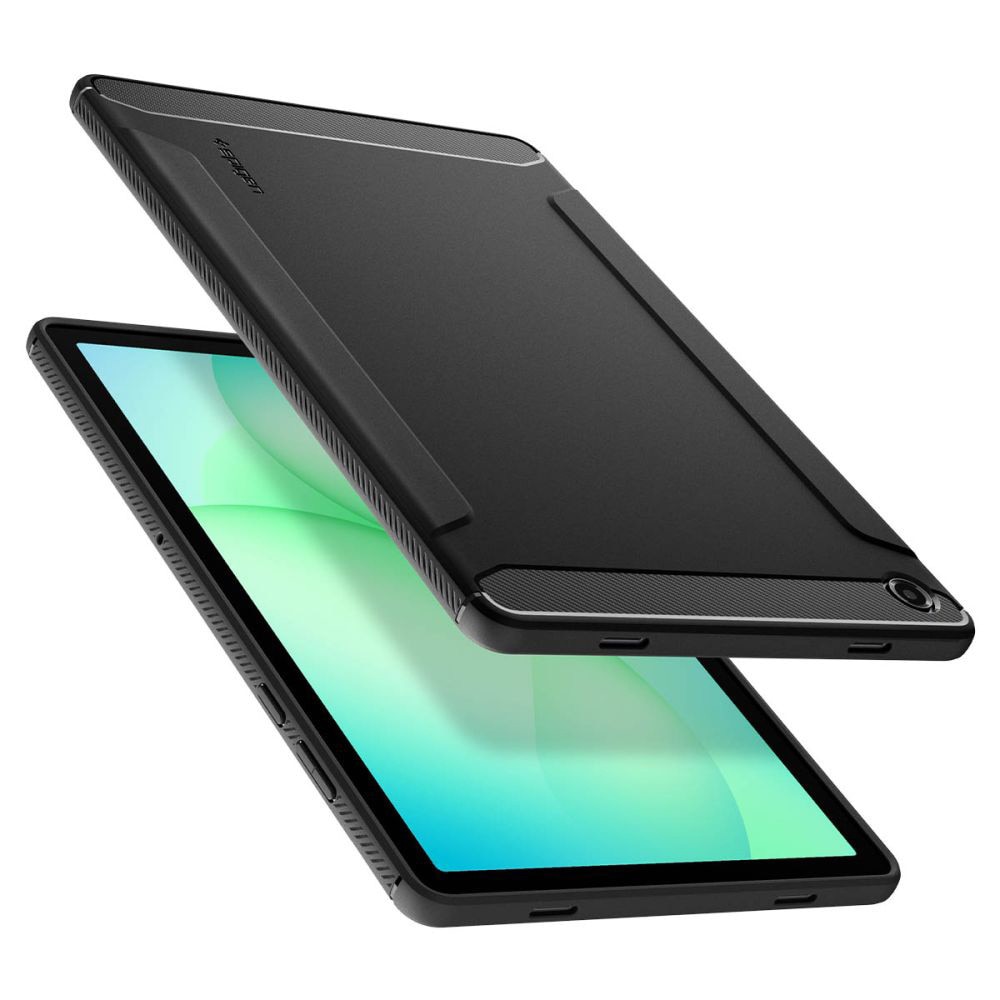 Husa Spigen Rugged Armor pentru tabletă Samsung Galaxy Tab A11 Plus, neagră mată