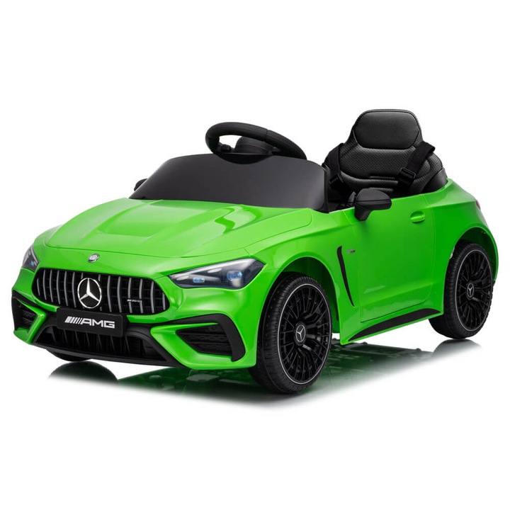 Masinuta electrica Mercedes GTR AMG, telecomanda cu frecventa unica, roti EVA, verde