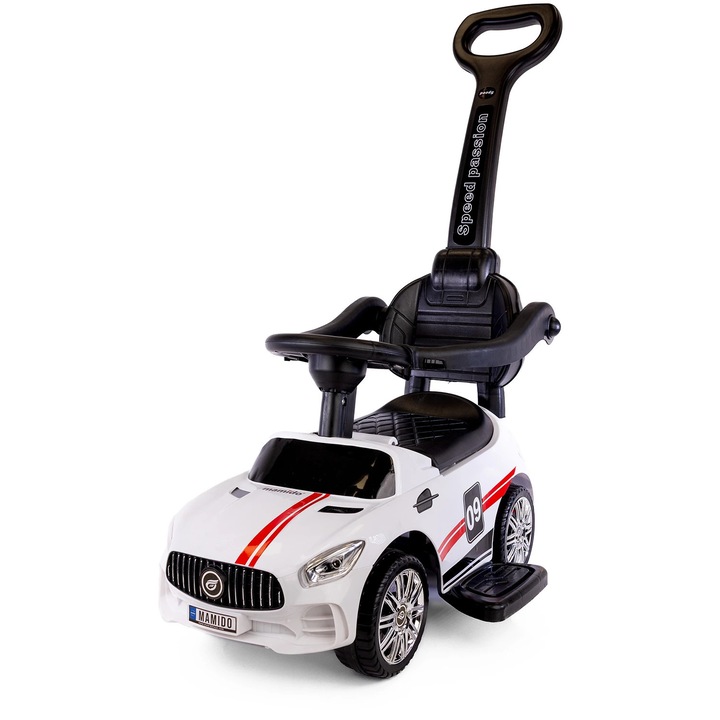 Mamido Gyermek egyensúlykerékpár vezetőrúddal MT270, 3 az 1-ben hangeffektekkel, fehér