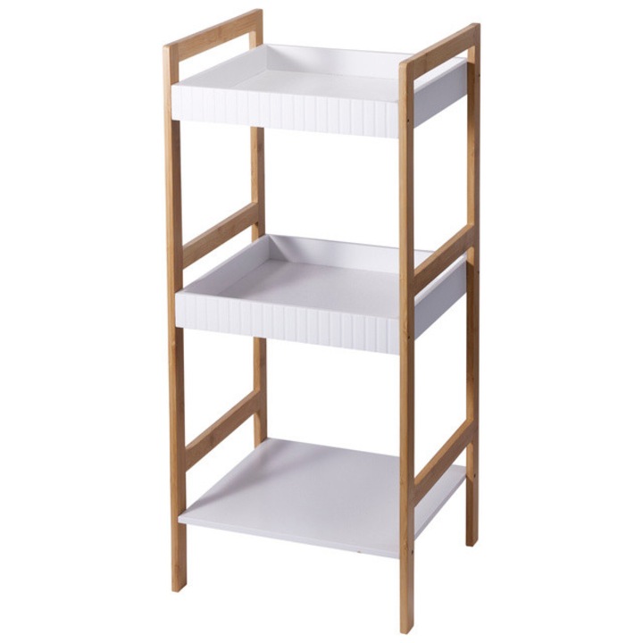 Stalp de baie FORMA, cadru din bambus, 36 x 33 x 80 cm